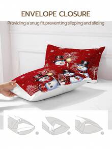 1pc 100% Polyester Pillowcase, Skin-Friendly, Soft, Breathable (No Filling), Suitable For Bedroom Decor, Christmas Decor And Christmas Gifts