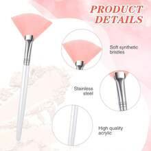 3/15 piezas Brochas de maquillaje prácticas tipo abanico, brochas suaves y portátiles para mascarillas, herramientas de cosmética para mujeres, damas y niñas