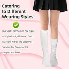 1/2/3 pares de calcetines delgados y ajustados de terciopelo de longitud media, estilo universitario para mujeres, calcetines deportivos, aptos para uso diario durante todo el año