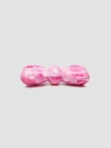 1个迷你电镀金属银色闪亮蝴蝶结手拿包，多功能装饰女士个性化时尚化妆包，珠宝收纳耳机盒，女士礼物，适合情人节、派对、婚礼、约会，可用作单肩包/斜挎包，优雅女士零钱包 - 粉色 - 查看 8
