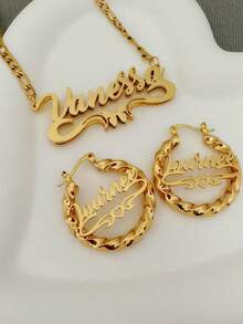 Bộ 1 dây chuyền và bông tai hình trái tim 3D nhiều lớp, làm bằng thép không gỉ mạ vàng 18K, kèm hộp quà sang trọng, thích hợp làm quà tặng cho bạn bè, gia đình, nhân dịp Lễ Tình nhân, Ngày của Mẹ. - Bướm + Trái tim (Vàng) - Xem 6
