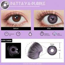 EYESHARE Colored Contact Lenses 2pcs For Eyes PATTAYA Brown Colored Lens Natural Gray Eyes Contact Yearly Blue Beauty Makeup Eyes Lens - 紫色 - 查看 4