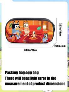 Bluey حافظة أقلام/كرتون بلوي/محمولة/أنيقة/مدمجة/جامعية/ملونة/فتاة/طالبة/عادية/ديكور حفلة/هدية