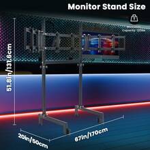 Minneer Triple Screen Monitor Stand For Round Tube Racing Simulator Cockpit - 黑色 - 查看 3