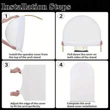 Tło łukowe, 5 stóp, 6 stóp, 6,6 stóp, 7,2 stóp, dwustronne, dopasowane, z elastycznej tkaniny, tło łukowe, tło łukowe w kształcie kopuły, tkanina na przyjęcie urodzinowe, dekoracja stojaka łukowego, biały (stojak nie jest dołączony, tylko tło z tkaniny) - Biały - Zobacz 6