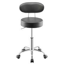 Shop Stool With Backrest, Pneumatic Garage Seat/Work Stool With Wheels, 300 Lbs Load, Adjustable Roller Creeper Seat, 360° Swivel Padded Workshop Stool, For Garage, Shop & Auto Repair, Black - With High Backrest, No Storage - View 8