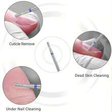 Cuticle Clean Nail Drill Bit 3/32'', Professional Diamond Nail Bit Nail Cleaner For Cuticle Dead Skin Nail Prepare, Two Way Rotate, Manicure Nail Salon Supplies