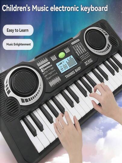 Este teclado electrónico de 37 teclas es un juguete musical adecuado para niñas de 3 a 6 años. Es tanto un juguete de viaje para interiores/exteriores como un piano portátil, así como un juguete educativo para la interacción entre padres e hijos y principiantes que aprendan, convirtiéndolo en un excelente regalo de cumpleaños/Navidad para niños y niñas.