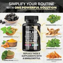 SUKKHI 15250 MG 8 In 1 Shilajit Ashwagandha Rhodiola Rosea Panax Ginseng  60 Capsules Dietary Supplement - 1 chai - Xem 2