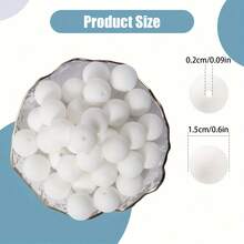 42 hạt silicon tròn 15mm dùng làm vòng tay, móc khóa, vòng cổ, phụ kiện trang sức và hạt silicon tròn đựng bút - Hạt gel silica - Xem 15
