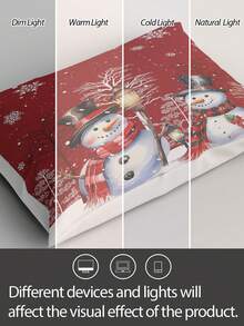 1pc 100% Polyester Pillowcase, Skin-Friendly, Soft, Breathable (No Filling), Suitable For Bedroom Decor, Christmas Decor And Christmas Gifts