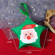 8 Peças Caixas de Doces Criativas de Natal, Caixas de Doces em Forma de Estrela de Natal, Mini Embalagem de Doces de Natal, Natal, Suprimentos para Festa de Natal, Decorações de Natal, Fantasias de Natal