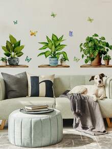 3 件植物设计墙贴、贴纸、墙贴花、乙烯基贴花用于家居装饰、春季装饰品让您的家焕然一新、拉玛装饰贴纸礼物生日毕业学校装饰学校惊喜宿舍装饰返校房间装饰学校用品 - 彩色 - 查看 13