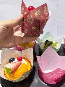 50 chiếc giấy lót bánh cupcake hình hoa tulip Giáng sinh, cốc bánh nướng xốp, cốc nướng, chịu nhiệt, chống dính, đồ trang trí Giáng sinh, đồ ngủ Giáng sinh, quà tặng Giáng sinh - Giáng sinh xanh C - Xem 5