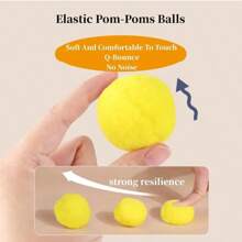 20个装柔软静音毛绒球发射器，自动宠物玩具，耐用耐咬毛绒球发射器，猫玩具，狗配件 - 彩色 - 查看 5