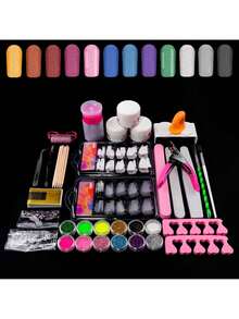 Nail Kit Set Professional Acrylic With Everything,  Including Crystal Powder + Glitter + Patch + Frustration Nail Knife, Etc. DIY Nail Art Tool And Supplies For Beginners - Nhiều màu - Xem 1