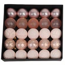 25pcs/Box New 6cm/2.36in Christmas Balls, Thickened Anti-Drop Christmas Tree Hanging Balls, Holiday Party Decorations Home Decor Christmas Decorations Room Decor