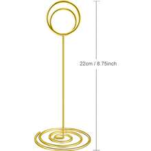 10 buc., suporturi pentru numere de masă cu înălțimea de 8,75 inch/22 cm - stil cerc păun auriu - suport pentru carduri de loc cu clemă foto, suporturi pentru numere de masă, suport pentru etichete de preț, suporturi pentru fotografii, calitate excelentă, durabile și robuste pentru petreceri de nuntă, festivaluri, sărbători, Ziua Națională, Ziua Îndrăgostiților, absolviri, recepții, restaurant, reuniuni de familie, petrecere la ceai, mementouri la birou, citire de cărți de tarot, piesă centrală pentru casă, afișare decorațiuni.