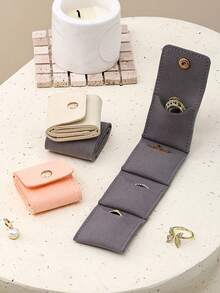 Simple Portable Compartment Jewelry Bag Ring Storage Bag, Travel Earring Ring Jewelry Storage Bag, Portable Travel Storage Bag To Carry With You To Prevent Ring Loss, Essential Storage Versatile Tool Kit Jewelry Storage Box - Multicolor - View 6