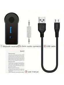 Bluetooth 5.0 Receiver, 3.5 Mm AUX Stereo Audio Transmitter With Built-In Microphone, Wireless Adapter For Car Speakers And Headphones, Christmas Gift/ Gift For Family