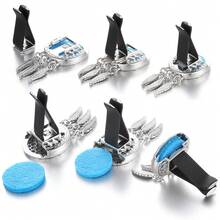1pc New Crystal Stone Chakra Car Air Freshener Diffuser Clip With 10pcs Pads Dreamcatcher Car Air Freshener Outlet Decorations Vent Clips Leaf Aromatherapy Diffuser Open Locket Pendant Pendant Door Interior Accessories - Silver - View 6