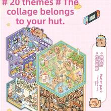 46 piezas Pegatinas decorativas DIY para la casa, libro de pegatinas de paisajismo, pegatinas de escenas (incluye 20 escenas, 26 hojas de material), pegatinas en 3D de casas en miniatura y micropaísajes para manualidades DIY, planificadores, puzzles, pegatinas de paisajes, reutilizables, sin pinzas - Multicolor - Ver 11