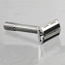 Men'S Double-Sided Stainless Steel Manual Razor Non-Slip With Strong Handle Butterfly Quick Blade Replacement With,Gift Razor Blade Holder Box