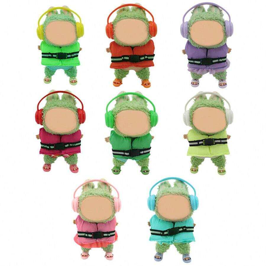 17cm 1st/2nd Generation Accessories LA BUBU Doll Clothes, Colorful Life Jacket Costume Roleplay Outfit, Doll Accessories For LA BUBU Doll Clothes - Multicolor - View 1