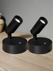 1pc/2pcs ABS/Aluminum Alloy Material Remote Control Wireless USB Rechargeable Long-Lasting (Built-In 18650-2000mAh Super Capacity Battery) Wall Lamp Stepless Tri-Color Touch Dimmable (With Independent Switch) 350° Rotatable 90° Tiltable Wireless Magnetic Suction Bedside Reading Lamp, Suitable For Decorative Painting Lighting, Tree Lighting, Exhibition Hall Decoration - Multicolor - View 17