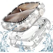 2 In 1 Waterproof Bling Case Compatible With Apple Watch Series 10 42mm Screen Protector Crystals Rhinestone Protective Bumper Face Cover Compatible With Apple Watch 10 42mm Accessories Women Clear Huge Markdown Shockproof Anti-Fall Scratch Resistant Anti-Fingerprint Full Cover Screen Protection Essentials, Applicable To Daily Shield, Office, Home Watch Screen Protector Watch Cover Watch Accessories