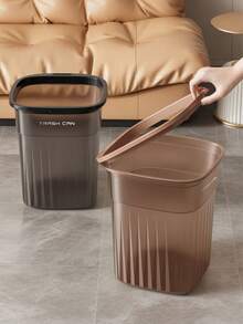 1pc Household Garbage Bin, Large Plastic, Transparent, High Aesthetics Garbage Bin, Bathroom, Kitchen, Living Room Garbage Bin, Thick Paper Basket Garbage Bin