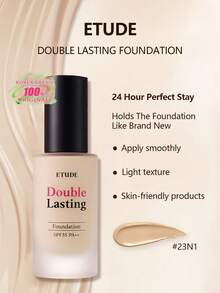 ETUDE Kem nền lâu trôi 2 trong 1 23N1, SPF35 PA++, lâu trôi, không dầu, chống mồ hôi, độ che phủ cao, lớp nền lì, mỏng nhẹ, chống nước, nhanh khô, mỹ phẩm Hàn Quốc, 30g/1.05oz - 23N1 - Xem 2