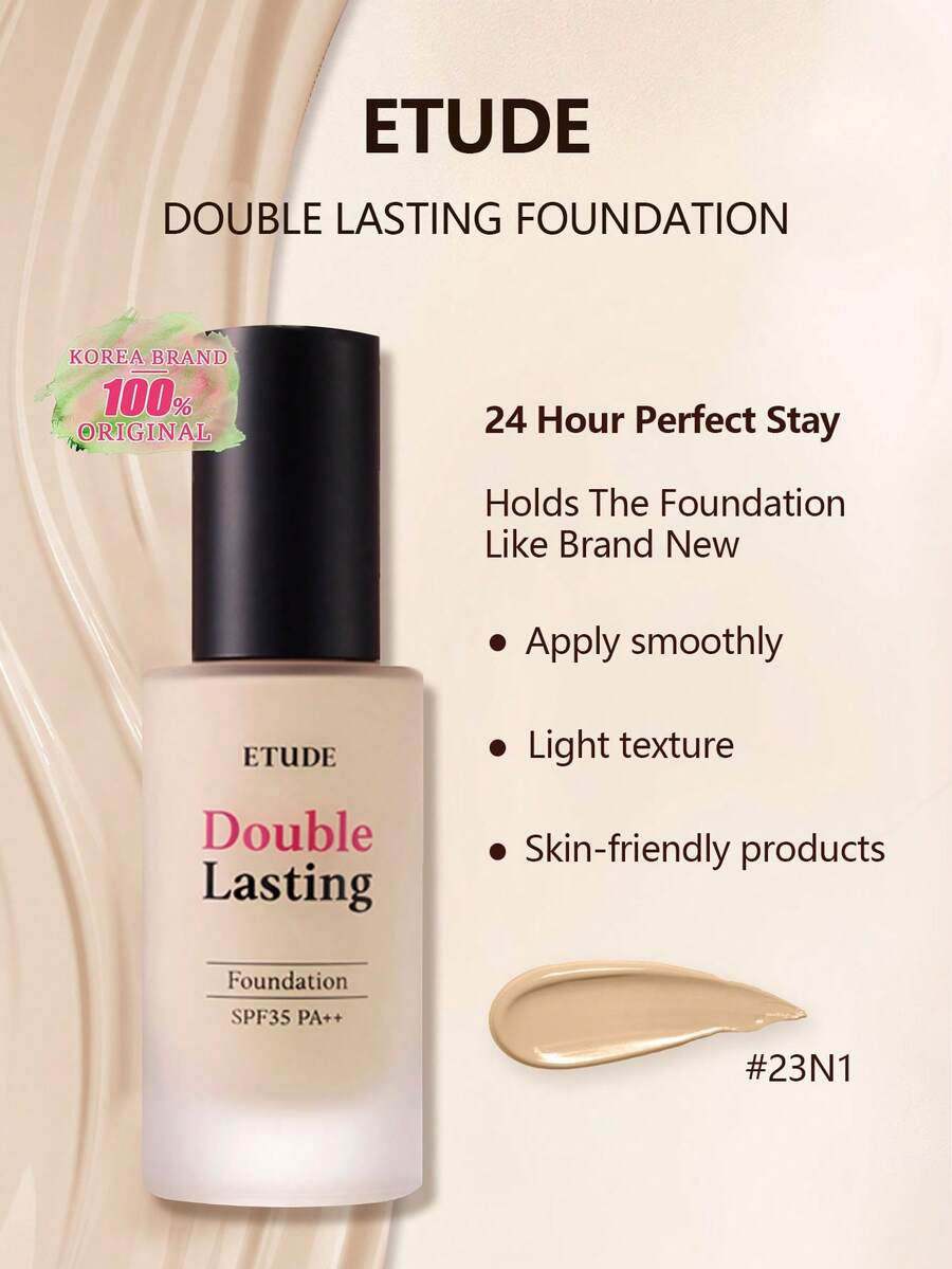 ETUDE Kem nền lâu trôi 2 trong 1 23N1, SPF35 PA++, lâu trôi, không dầu, chống mồ hôi, độ che phủ cao, lớp nền lì, mỏng nhẹ, chống nước, nhanh khô, mỹ phẩm Hàn Quốc, 30g/1.05oz
