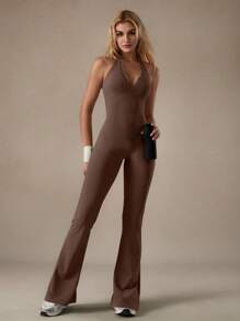 NcmRyu 1 件女式弹力塑身瑜伽、舞蹈、训练、跑步、健身、户外运动连体衣