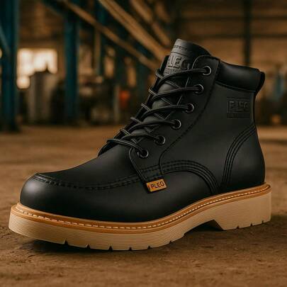 Botas Industriales PLEG WORKING de Piel con Suela Antiderrapante para Hombre y Mujer – Estilo y Resistencia