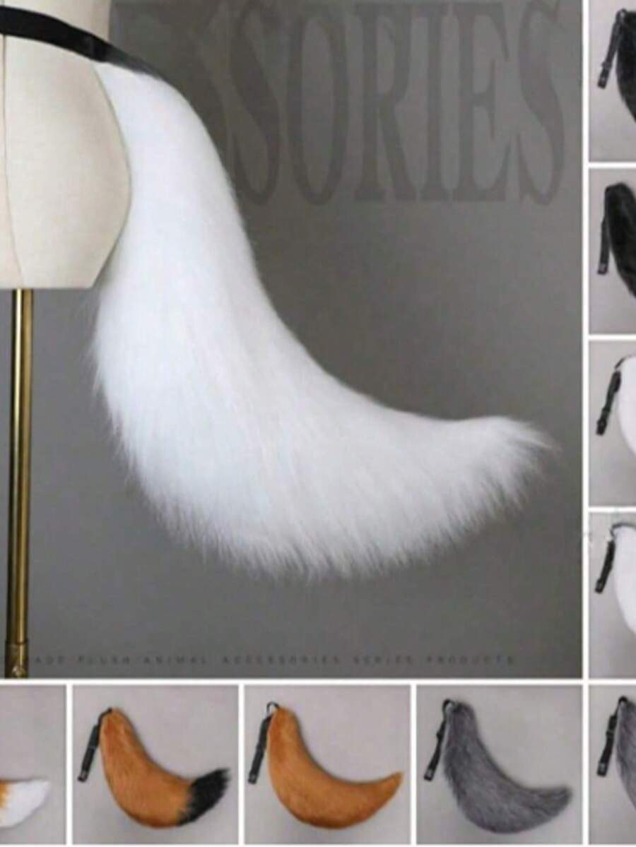 Cat Fox Tails Plush Anime Cosplay Big Tails Dog Furry Tail Wolf Tail Role Play Party Performance Props For Women Fall Halloween Accessories - Multicolor - View 1
