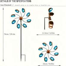 360 ° Rotating Iron Windmill - Automatic Metal Landscape Sculpture, Rural Brown Garden Decoration With Ground Insertion, Suitable For Lawn, Courtyard, Terrace - Wedding, Party, Festival Outdoor Decoration, No Electricity Required, Durable Metal Construction, Retro Charm, Smooth Bearing System, Event Planner