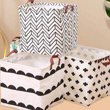 1pc Fabric Storage Box, Household Dirty Clothes Laundry Basket, Foldable Toy Storage Bin