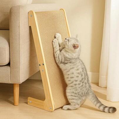 Dual-Use Sisal Cat Scratcher, Large Cat Scratcher, L Shape Scratch Pad For Indoor Cats 69cm H Wall Furniture Protector For All Cats Playing, Relaxing