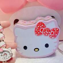 Sanrio Cartoon Hello Kitty Airtight Metal Storage Tin Box, Cookies/Gift Box Floral Bow Candy/Jewelry/Hair Accessory/Note Packaging Box Jewelry Box, Birthday/Valentine's Day Gift