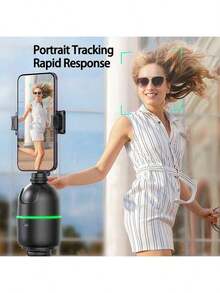 Lenovo H1C Tracking Gimbal With Face Recognition, 360° Panoramic Rotation, Gesture Control, And Three-Axis Mechanical Image Stabilization (Black) - Black - View 2