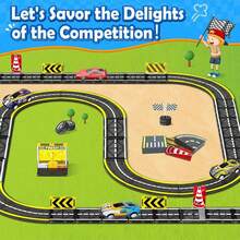 Creative, Magnetic Building Blocks Racing Track Set - Educational STEM Toy For Youngsters Ages 3+ With Road Signs & Vehicles, Colorful Sensory Play Blocks For Boys & Girls - Multicolor - View 4