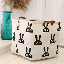 1pc Fabric Storage Box, Household Dirty Clothes Laundry Basket, Foldable Toy Storage Bin