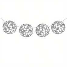 Party Decorations, Glitter Disco Ball Banner Silver Fringe Banner For Mamma Mia Party Decorations Birthday Bridal Shower Bachelorette Wedding - Multicolor - View 5