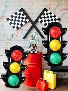 2 Stück Ampel Luftballons, rot & grün lichtförmig, geeignet für Themenparty Dekoration, Rennwagen Geburtstags Dekoration, Verkehrsthema, Stadtlandschaft Requisiten, Rennwagen Geburtstags Party Dekoration, Auto Party Zubehör