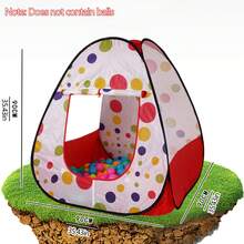 Namiot dziecięcy w czerwone kropki, 4-panelowy, odpowiedni dla chłopców i dziewczynek, składany i łatwy do przechowywania – namiot do zabawy dla dzieci do użytku wewnątrz i na zewnątrz, domek do odgrywania ról, najlepszy prezent urodzinowy/świąteczny dla dzieci, dekoracja na Boże Narodzenie/Halloween (styl losowy)