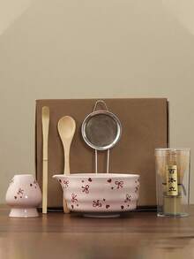 1/6pcs Japanese Matcha Tea Set, 530ml Capacity, Includes Cute Bow Matcha Bowl And Matcha Whisk, Suitable For Making Matcha Latte, Gift For Matcha Lovers - Multicolor - View 12