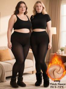 200g Collant curvi da donna, leggings a sottopie ad alta elasticità con 2 modi per indossarli, pantaloni termici caldi, alla moda e versatili per casa, viaggio, vacanza, abbigliamento esterno in autunno/inverno