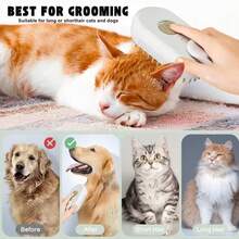 1pc Rechargeable Cat/Dog Steam Brush, Anti-Static Cat Grooming Spray Brush, Massage, Clean, Dematting - Multicolor - View 7