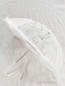 1pc Polyester Lace Umbrella, Suitable For 6-8 Years Old Flower Girl, Wedding, Performance, Evening Party, All Season